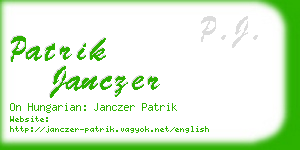 patrik janczer business card